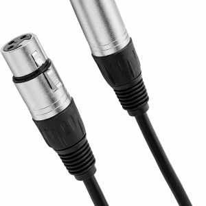 6FT Balanced XLR Microphone Cable Male to Female – Black - music instruments