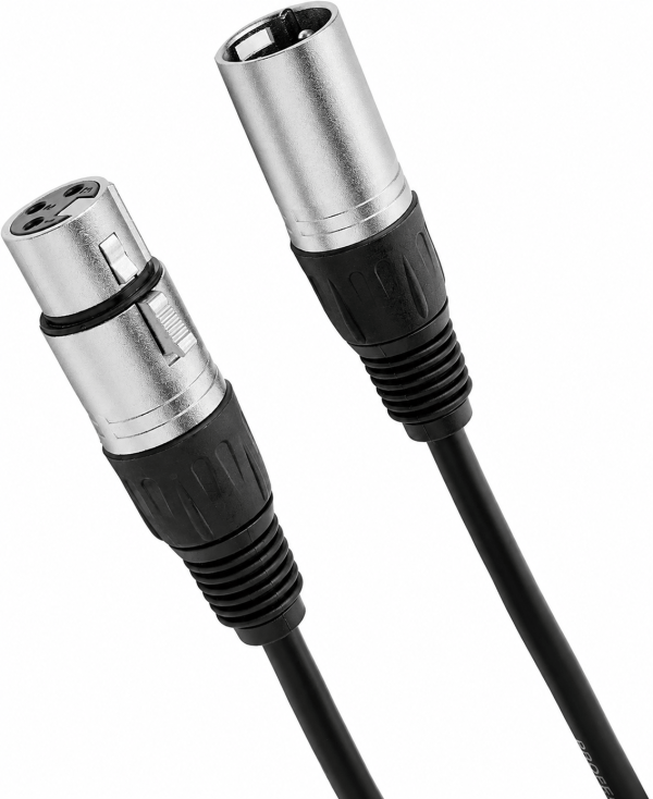 6FT Balanced XLR Microphone Cable Male to Female – Black - music instruments