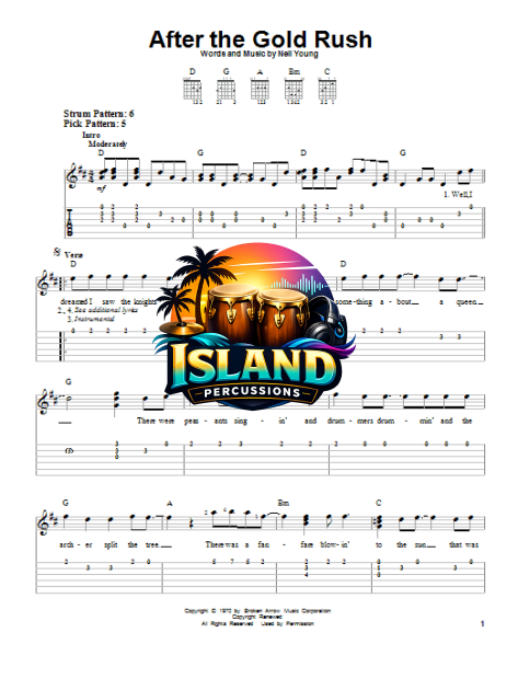 After The Gold Rush - Easy Guitar with TAB