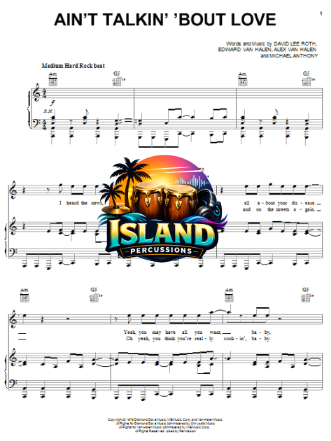 Ain't Talkin' 'Bout Love - Piano/Vocal/Guitar