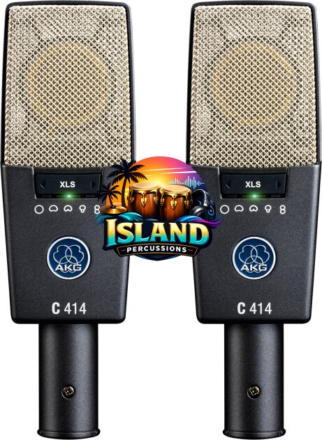 AKG C 414 XLS ST Large Diaphragm 9-Pattern Condenser Microphones, Stereo Matched Pair
