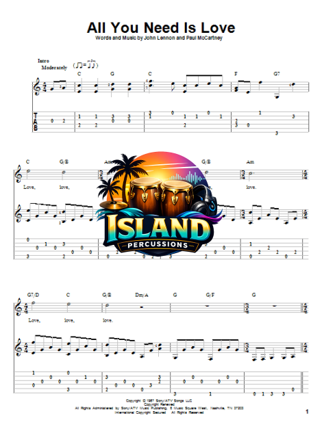 All You Need Is Love - Solo Guitar