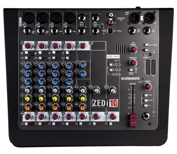 Allen and Heath ZEDi-10 Compact USB Mixer, 8-Channel