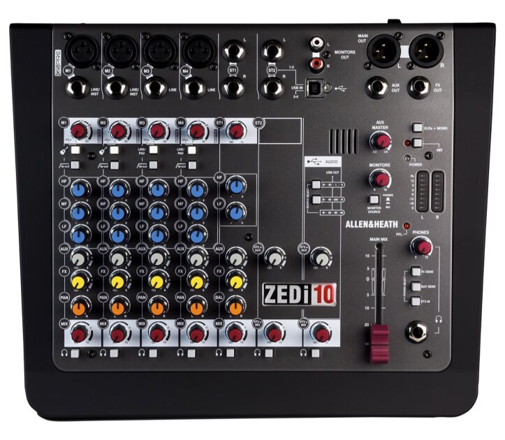 Allen and Heath ZEDi-10 Compact USB Mixer, 8-Channel