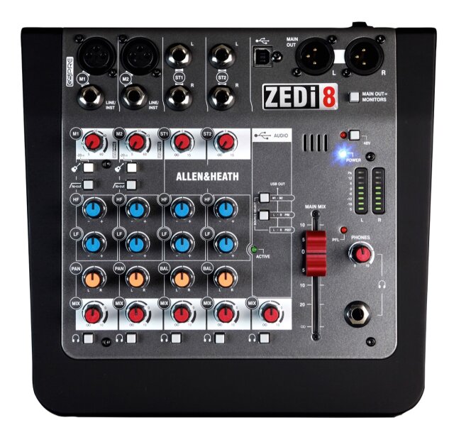 Allen and Heath ZEDi-8 Compact USB Mixer, 6-Channel