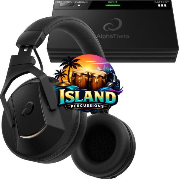 AlphaTheta HDJ-F10-TX Wireless Headphones Bundle with HP-TX01 Transmitter