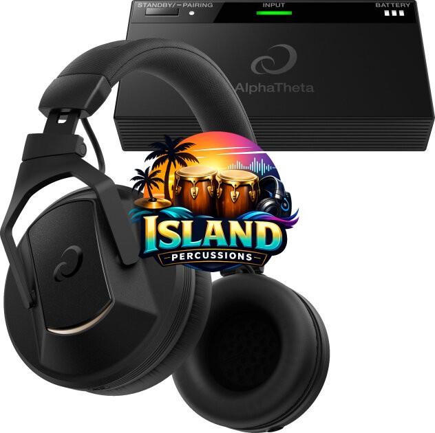AlphaTheta HDJ-F10-TX Wireless Headphones Bundle with HP-TX01 Transmitter