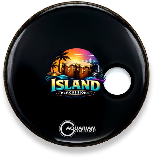 Aquarian Regulator Bass Drumhead with Hole