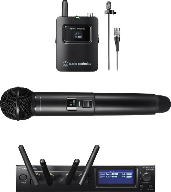 Audio-Technica ATW-1423/L System 20 PRO Dual Combination Wireless Lavalier and Handheld Microphone System