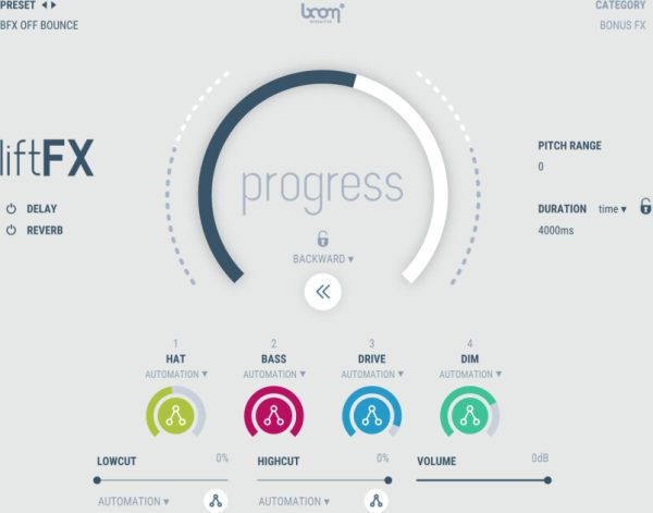 BOOM Library liftFX Rise & Fall Generator Audio Plug-in