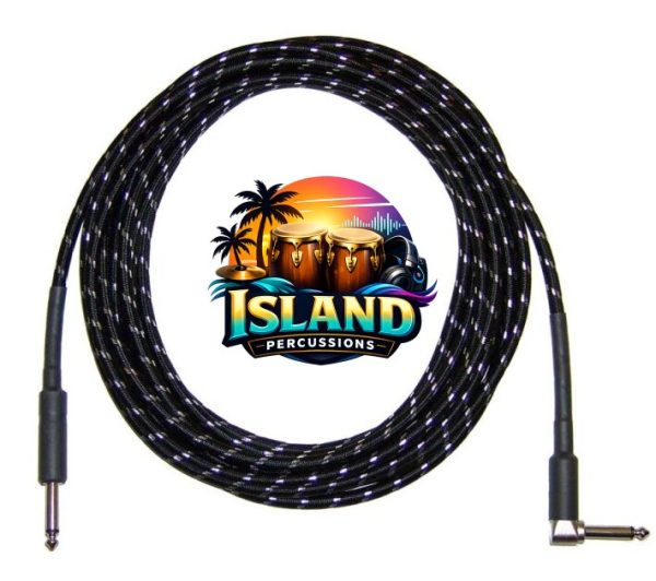 CBI Braided Instrument Cable with Right Angle Plug (Black)