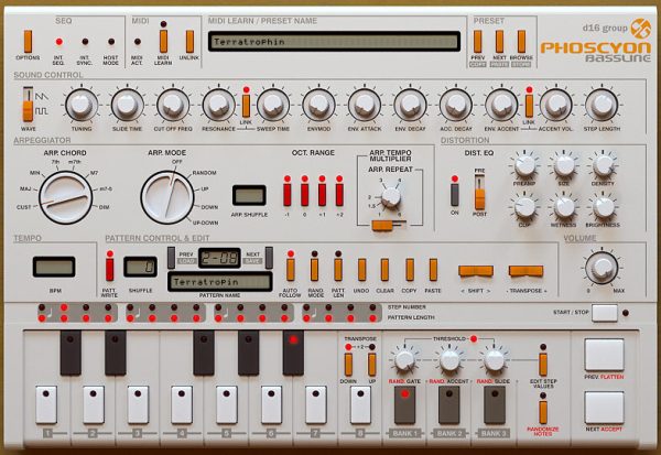 D16 Group Phoscyon Bassline Synth Plug-in Software