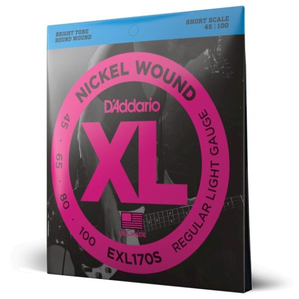 D'Addario EXL170S Nickel Wound Bass Strings (Light, Short Scale)