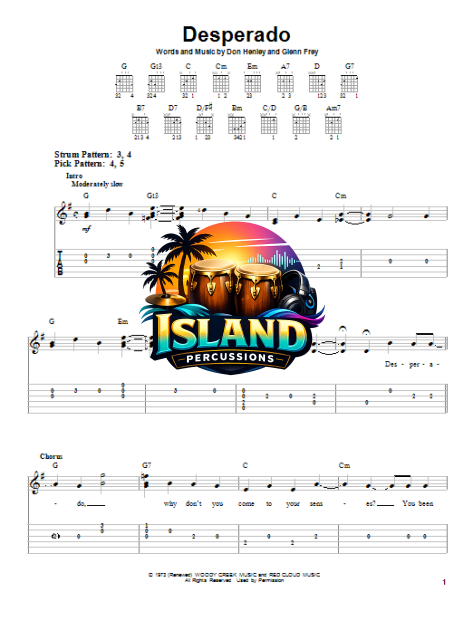 Desperado - Easy Guitar with TAB