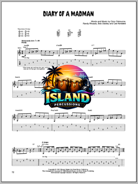 Diary Of A Madman - Guitar TAB