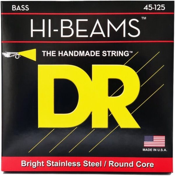 DR Strings MR545 Hi-Beams 5-String Electric Bass Strings (Medium, 45-125)