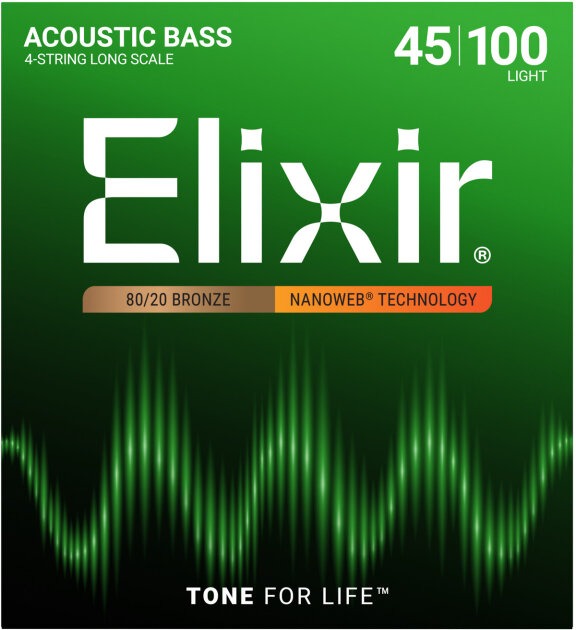 Elixir Nanoweb 80/20 Bronze Acoustic Bass Guitar Strings