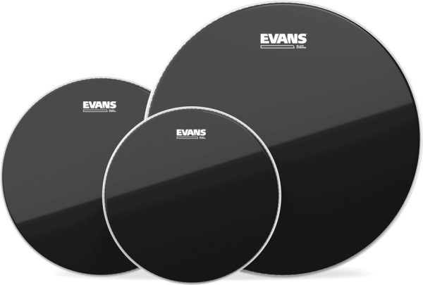Evans Black Chrome Rock Tom Drumheads Pack