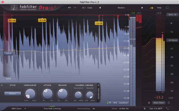 FabFilter Pro-L 2 Limiter Audio Plug-in Software