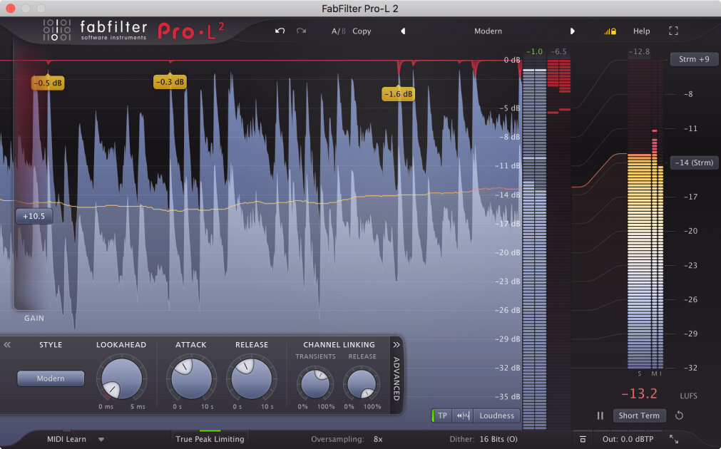 FabFilter Pro-L 2 Limiter Audio Plug-in Software