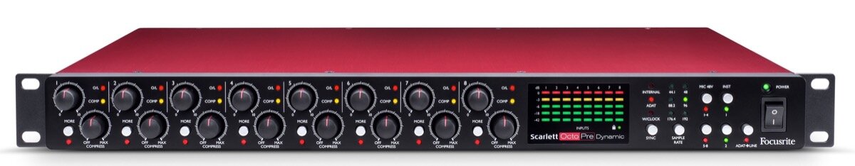 Focusrite Scarlett OctoPre Dynamic Multi-Channel Microphone Preamplifier with Compression
