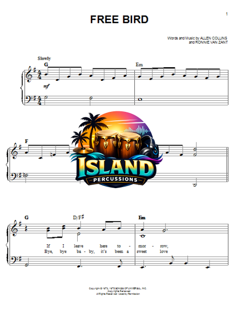 Free Bird - Easy Piano