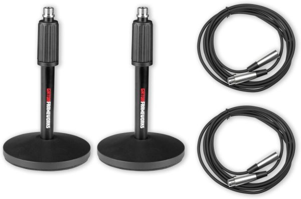 Gator GFW-MIC-DESKTOP Desk Microphone Stands (with Cables)