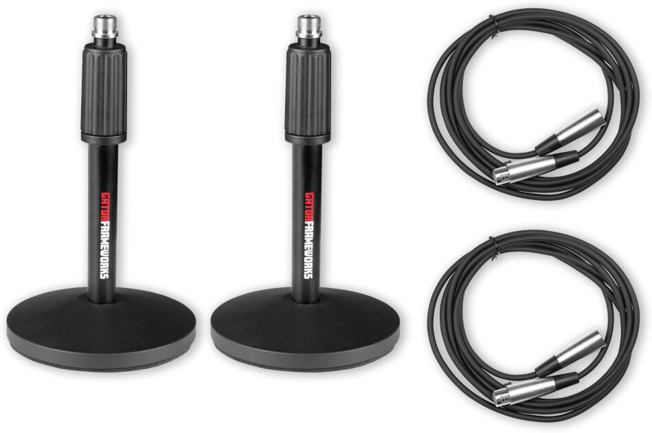 Gator GFW-MIC-DESKTOP Desk Microphone Stands (with Cables)