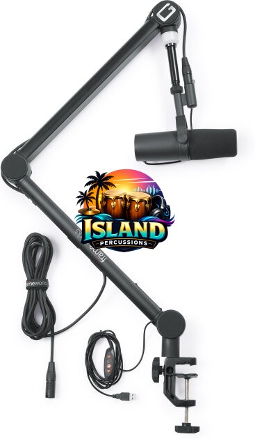 Gator GFWMICBCBM4000 Professional Broadcast Boom Microphone Stand with LED Light