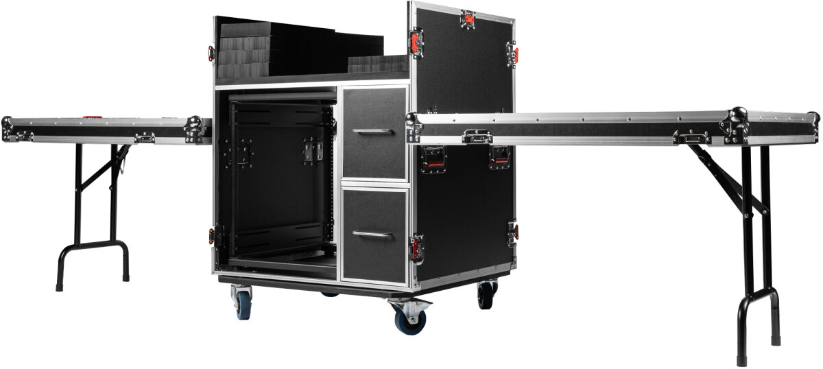 Gator GTOUR Mixer Flight Case with Two Drawers and Tables