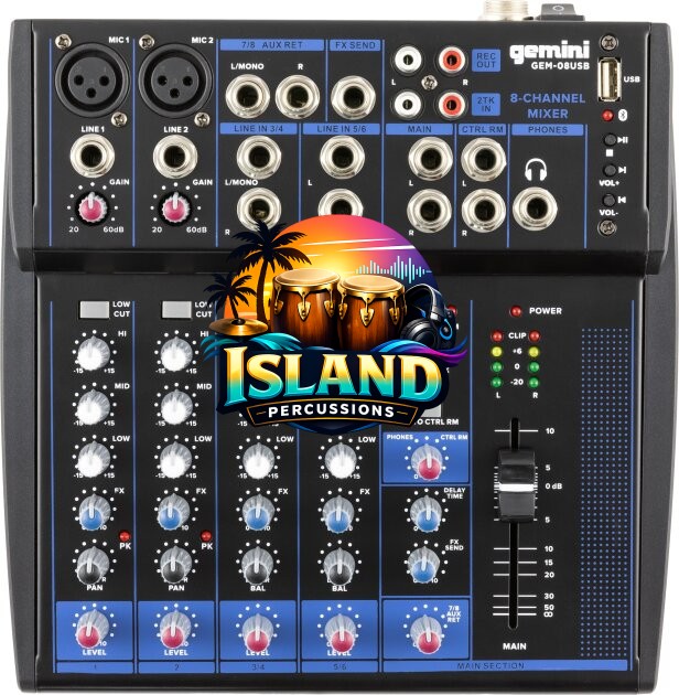 Gemini GEM-08USB Mixer with Bluetooth