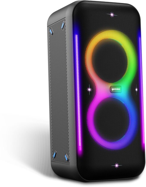 Gemini GRV-2650L UltraRave Duo Battery-Powered Bluetooth Speaker with LED Lights & Wireless Mic (400 Watts)