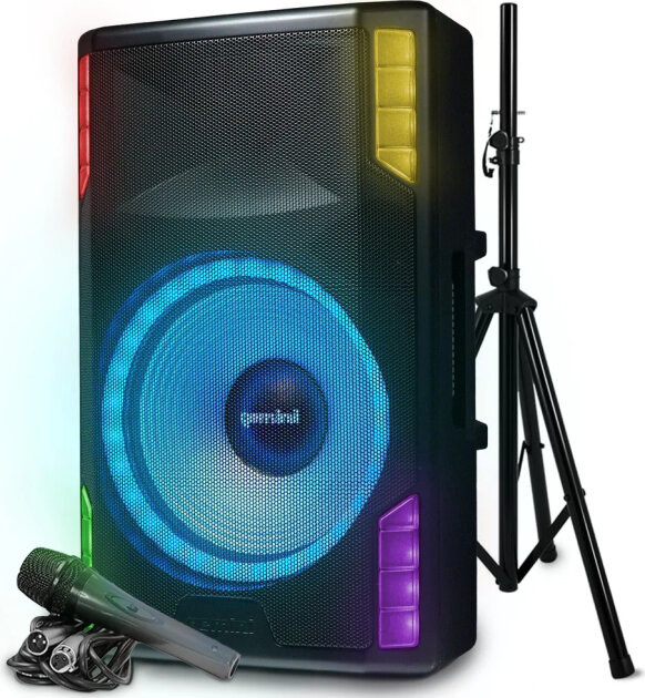 Gemini GSP-L5500PK Party PA Speaker Bundle with Speaker Stand and Microphone