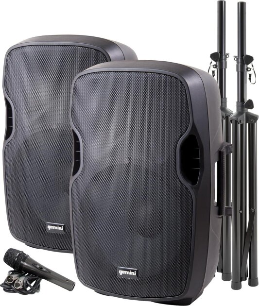 Gemini PA SYS15 Complete Dual Speaker PA Package