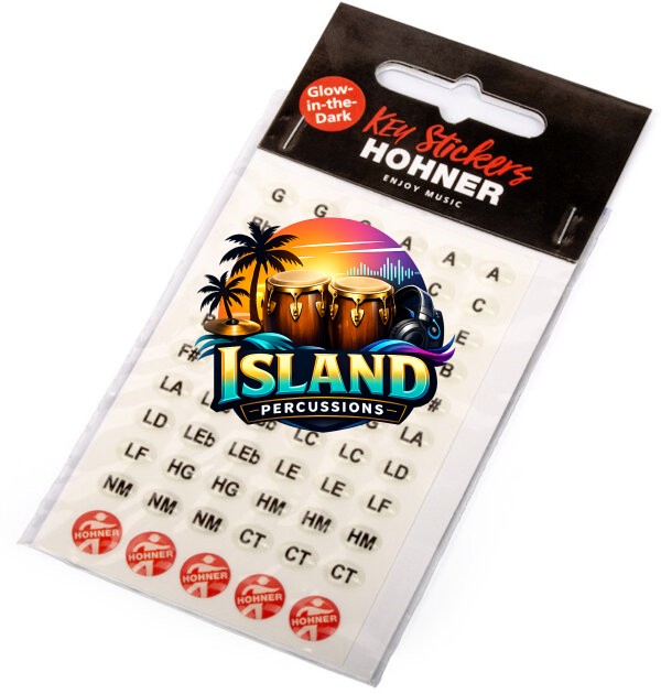 Hohner Glow in the Dark Harmonica Key Stickers