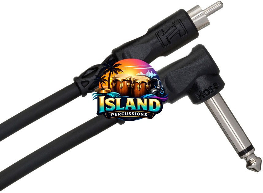 Hosa CPR-103R Unbalanced Interconnect Cable, Right Angle 1/4-Inch TS to RCA