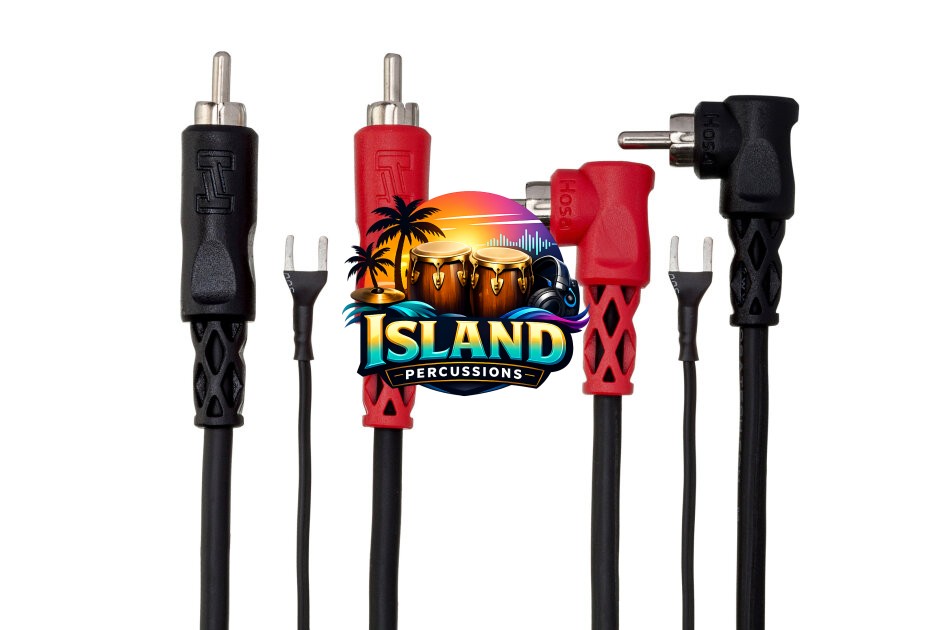 Hosa CRA-200DJ Stereo Interconnect Cable (Dual RCA to Dual Right-Angle RCA with Ground Wire)