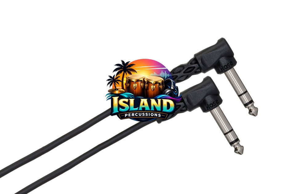 Hosa CSS100 Series 1/4" TRS to 1/4" TRS Right Angle Interconnect Cable