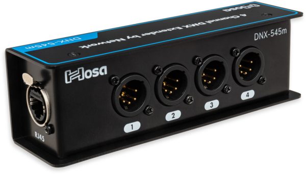 Hosa DNX-545m DMX/AES/Analog Audio Extender, 5-Pin XLR Male to Ethernet/RJ45/CAT5e/CAT6