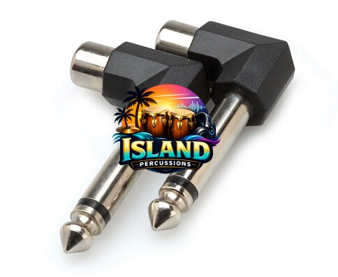 Hosa GPR-123 Right Angle RCA to Male TS 1/4" Adapters