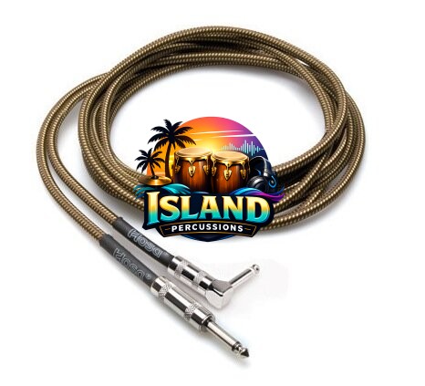 Hosa GTR-500 Tweed Guitar Instrument Cable with Right Angle Plug