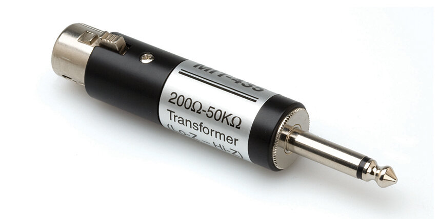 Hosa MIT-435 XLR Female Lo-Z to 1/4" TS Hi-Z Transformer