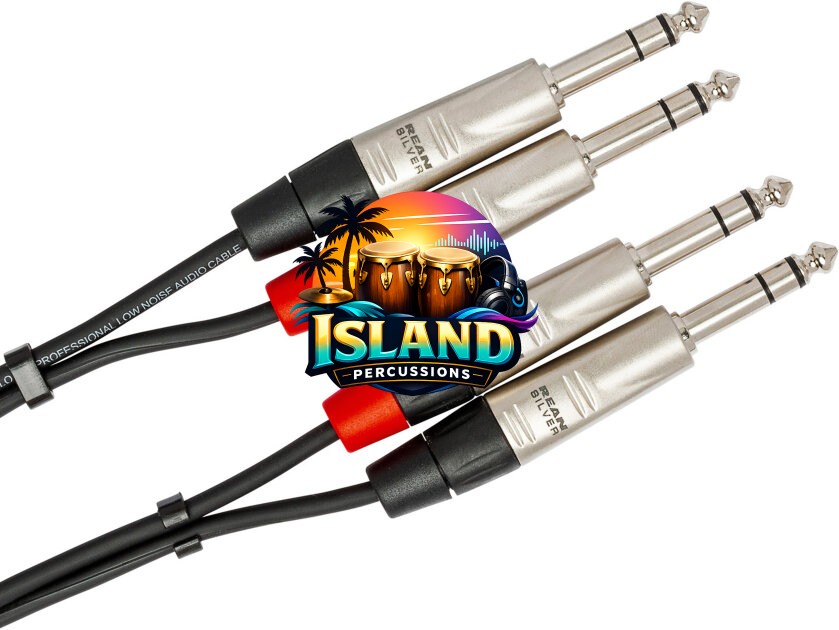 Hosa Pro Dual REAN 1/4 Inch TRS to 1/4 Inch TRS Stereo Interconnect Cable