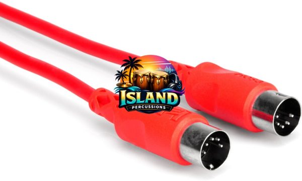 Hosa Standard MIDI Cable (Red) with 5-Pin DIN