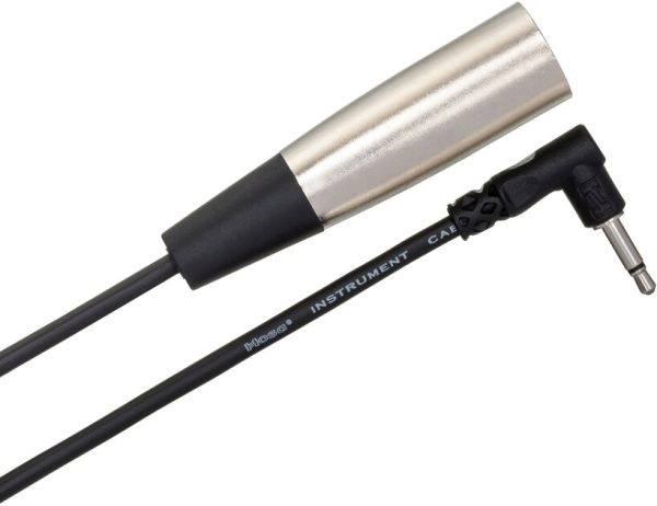 Hosa XVM-305M Microphone Cable, Right-Angle 3.5 mm TS to XLR3M
