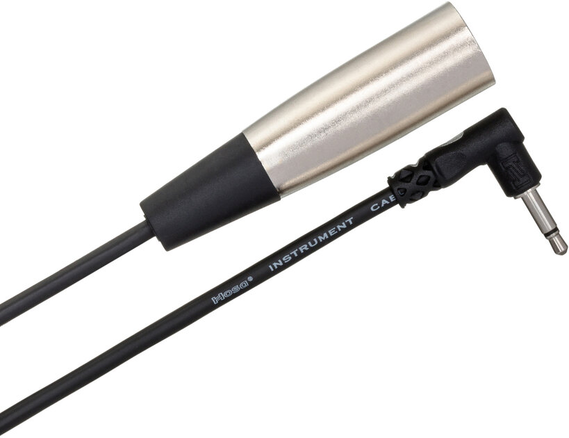 Hosa XVM-305M Microphone Cable, Right-Angle 3.5 mm TS to XLR3M