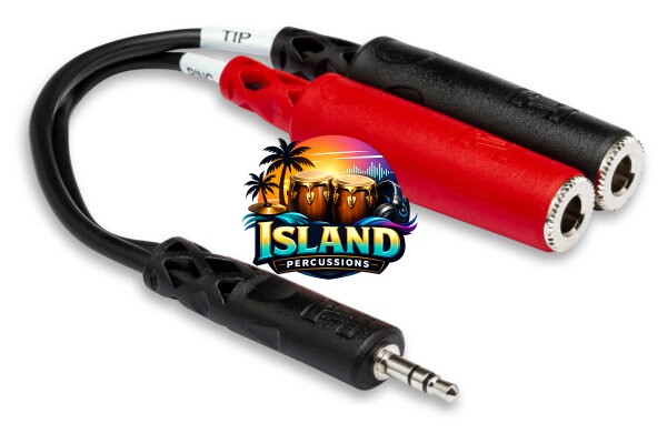 Hosa YMP-137 Male TRS 1/8" to Dual Female TS 1/4" Stereo Breakout Cable