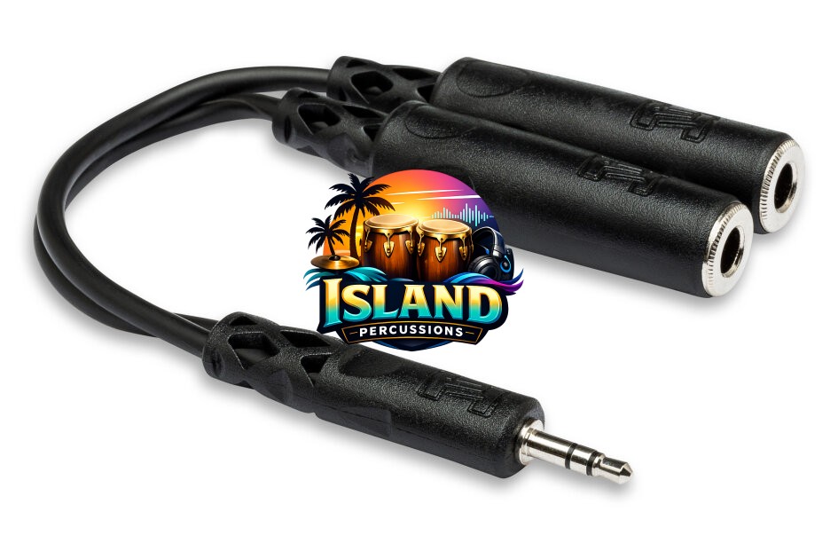 Hosa YMP-233 Y Cable, 1/8" TRS to Dual 1/4" TRS-F