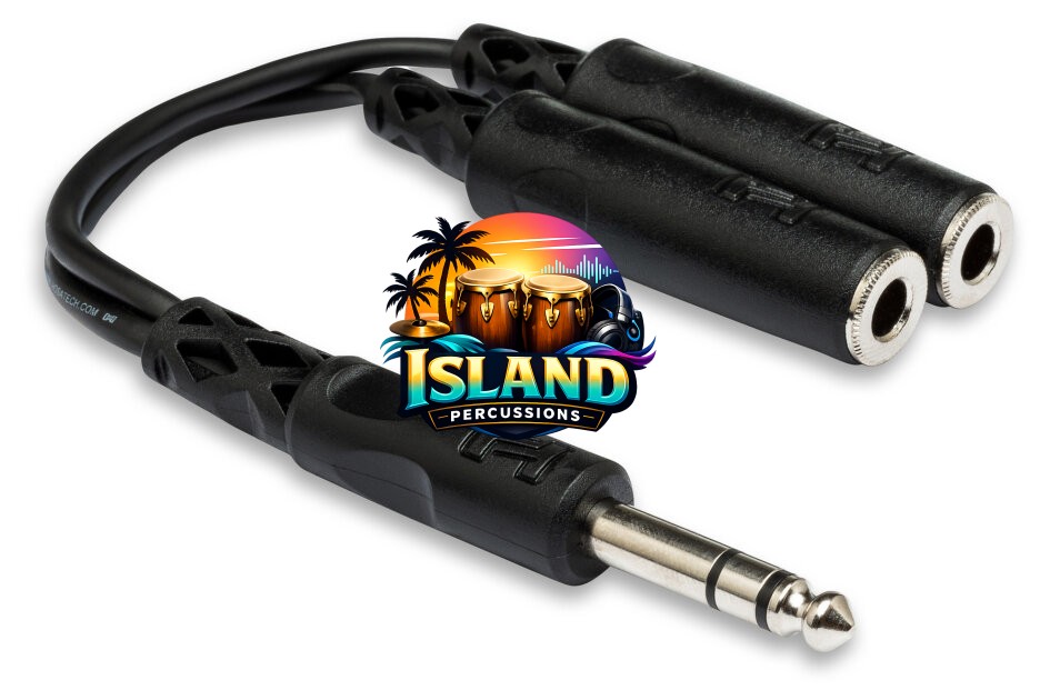 Hosa YPP-118 Single 1/4" TRS To Dual 1/4" TRS Female Y-Cable