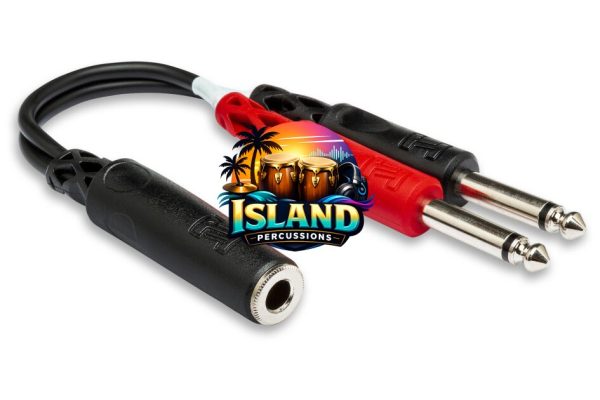 Hosa YPP-136 Single Stereo 1/4" TRS Female to Dual Mono 1/4" TS Y Breakout Cable